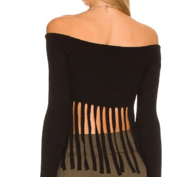 ‼️WOW‼️L'Academie Harrel Fringe Sweater in Black - Picture 2 of 5